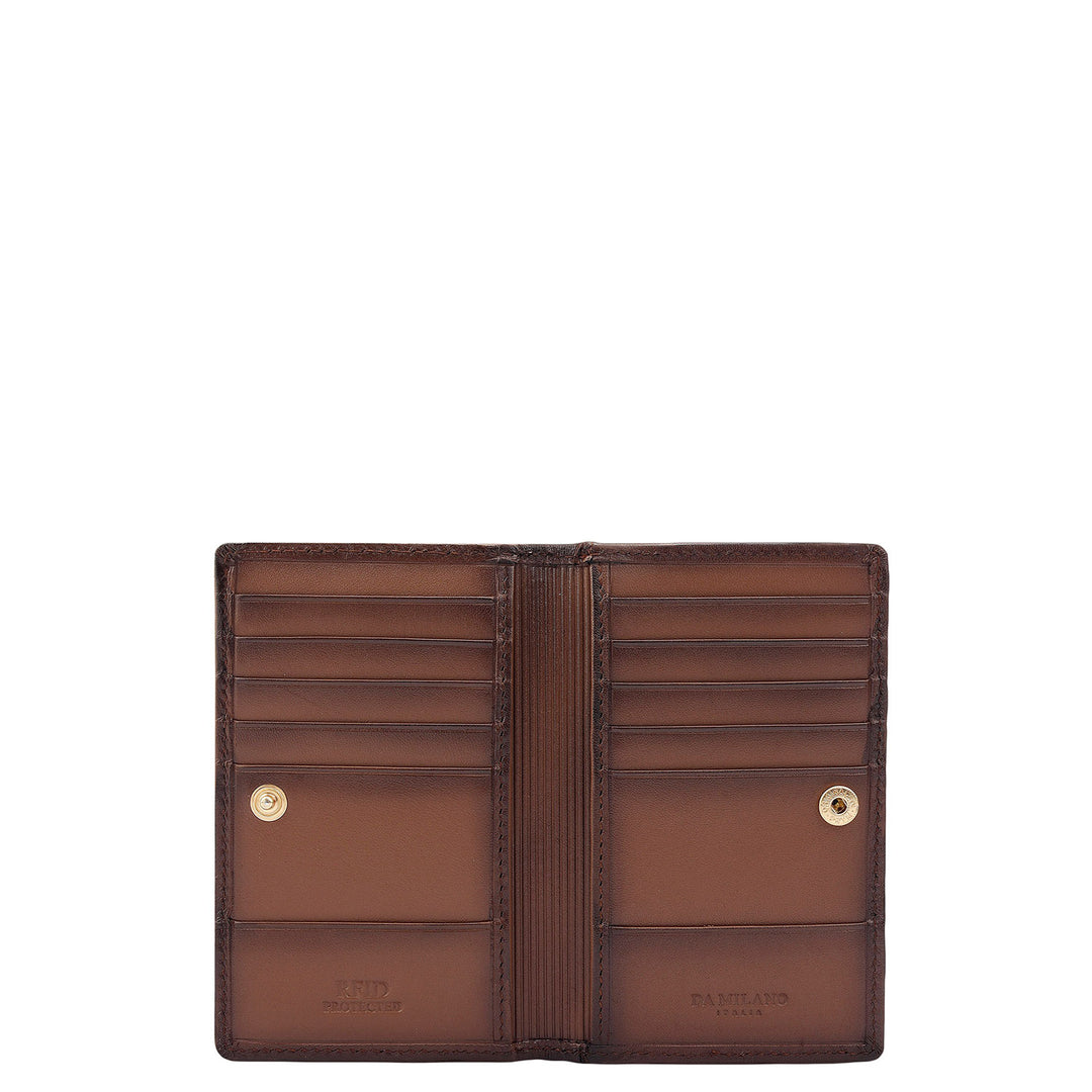 Multi Slot Leather Card Case - Cognac
