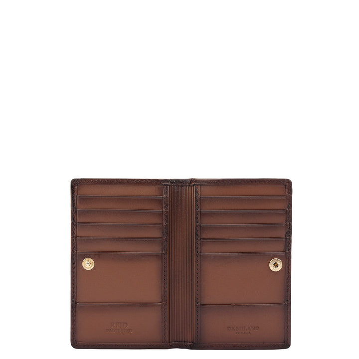 Multi Slot Leather Card Case - Cognac