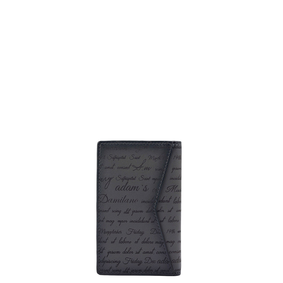 Multi Slot Leather Card Case - Grey