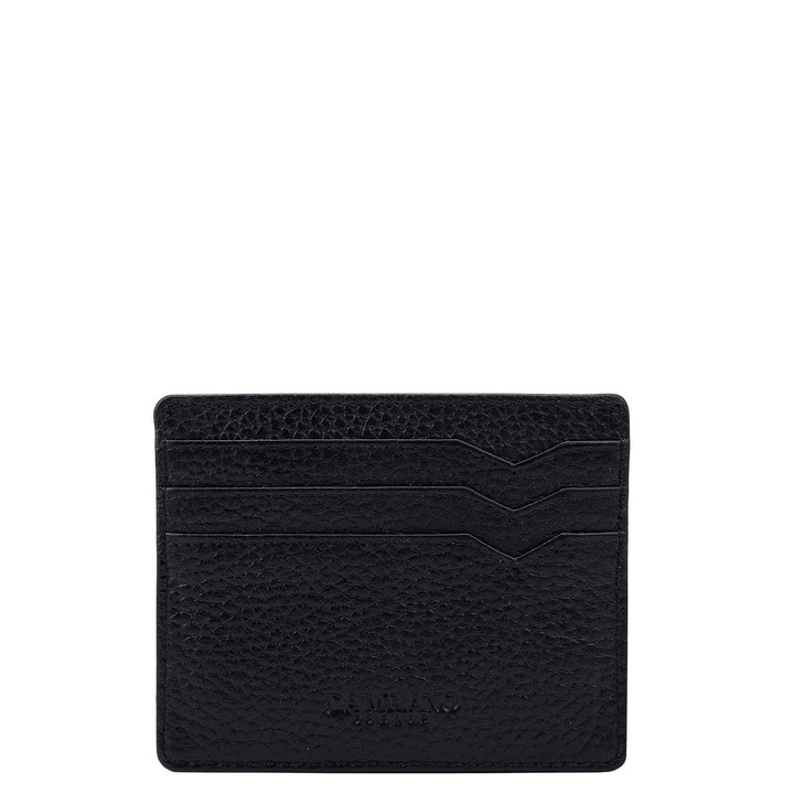 7 Slots Leather Card Case - Black