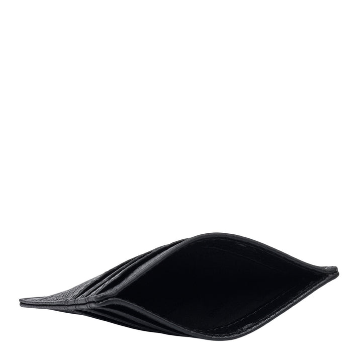 7 Slots Leather Card Case - Black