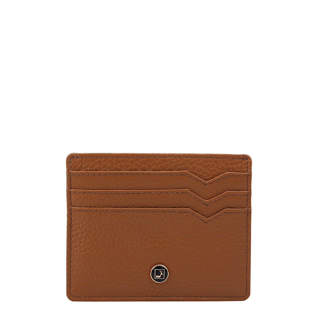 7 Slots Leather Card Case - Caramel