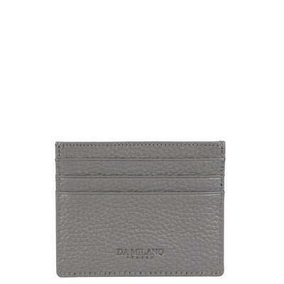 Wax Leather Card Case - Grey