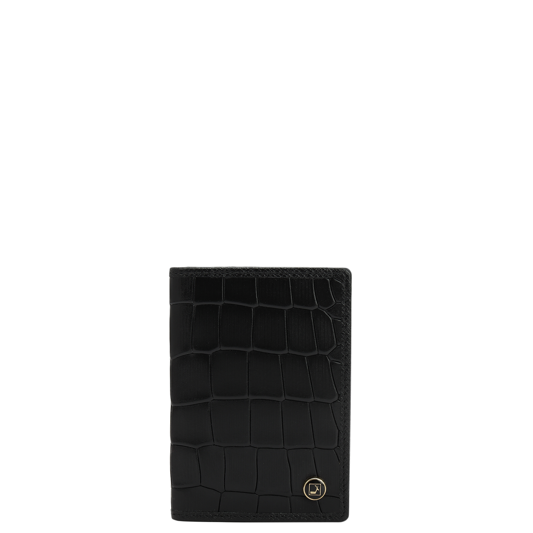5 Slots Leather Card Case - Black