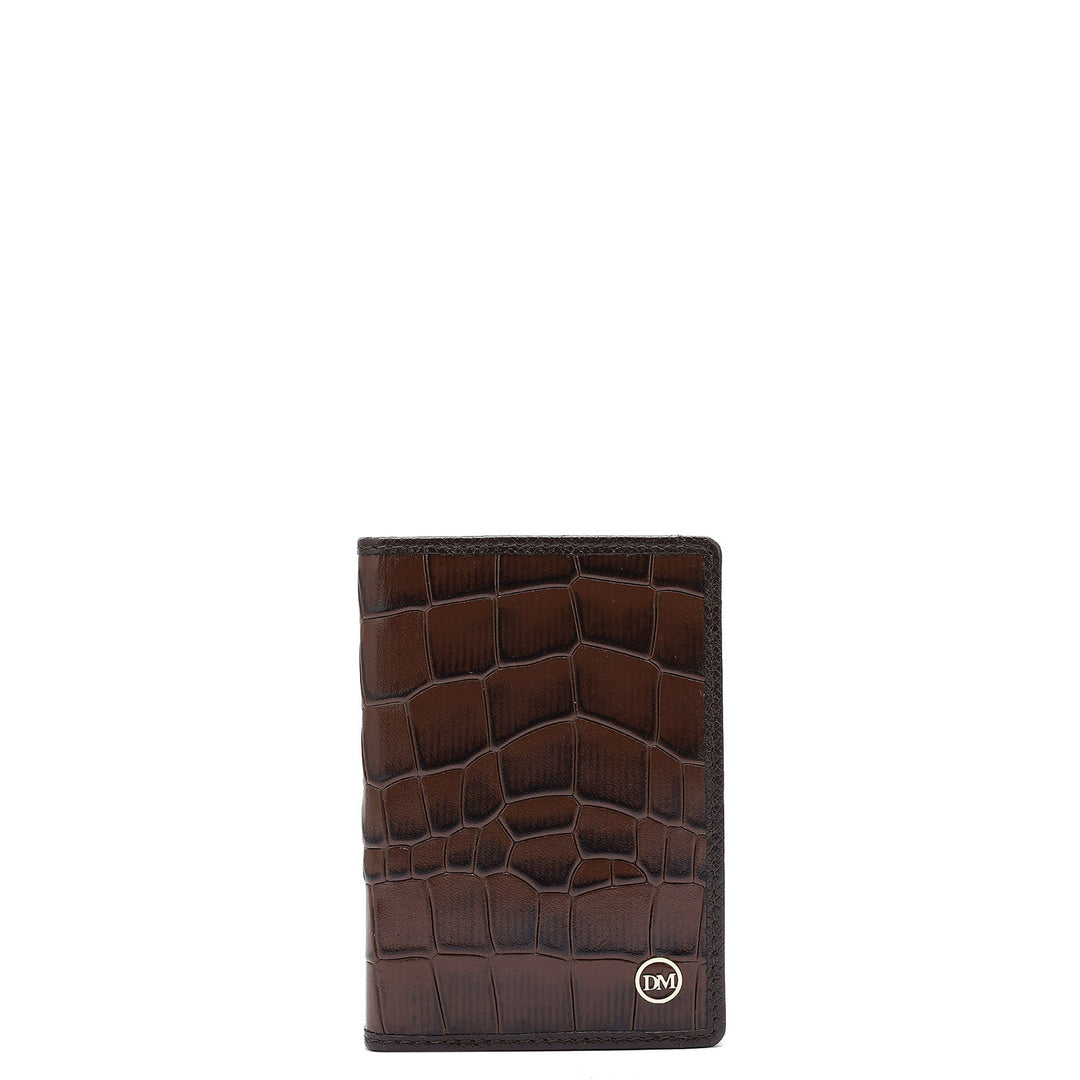 8 Slots Leather Card Case - Brown