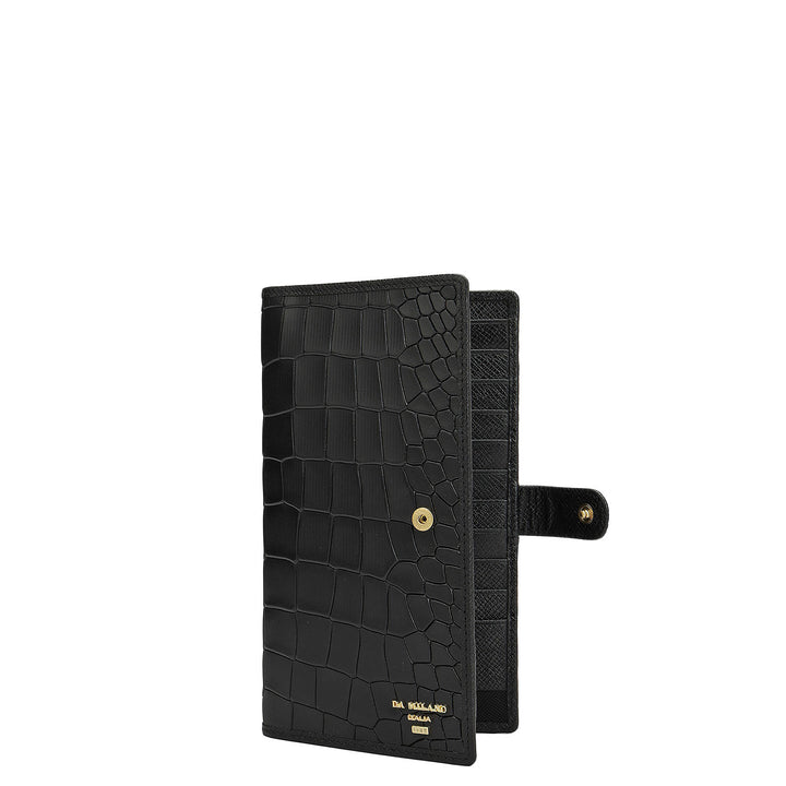 Multi Slot Leather Card Case - Black
