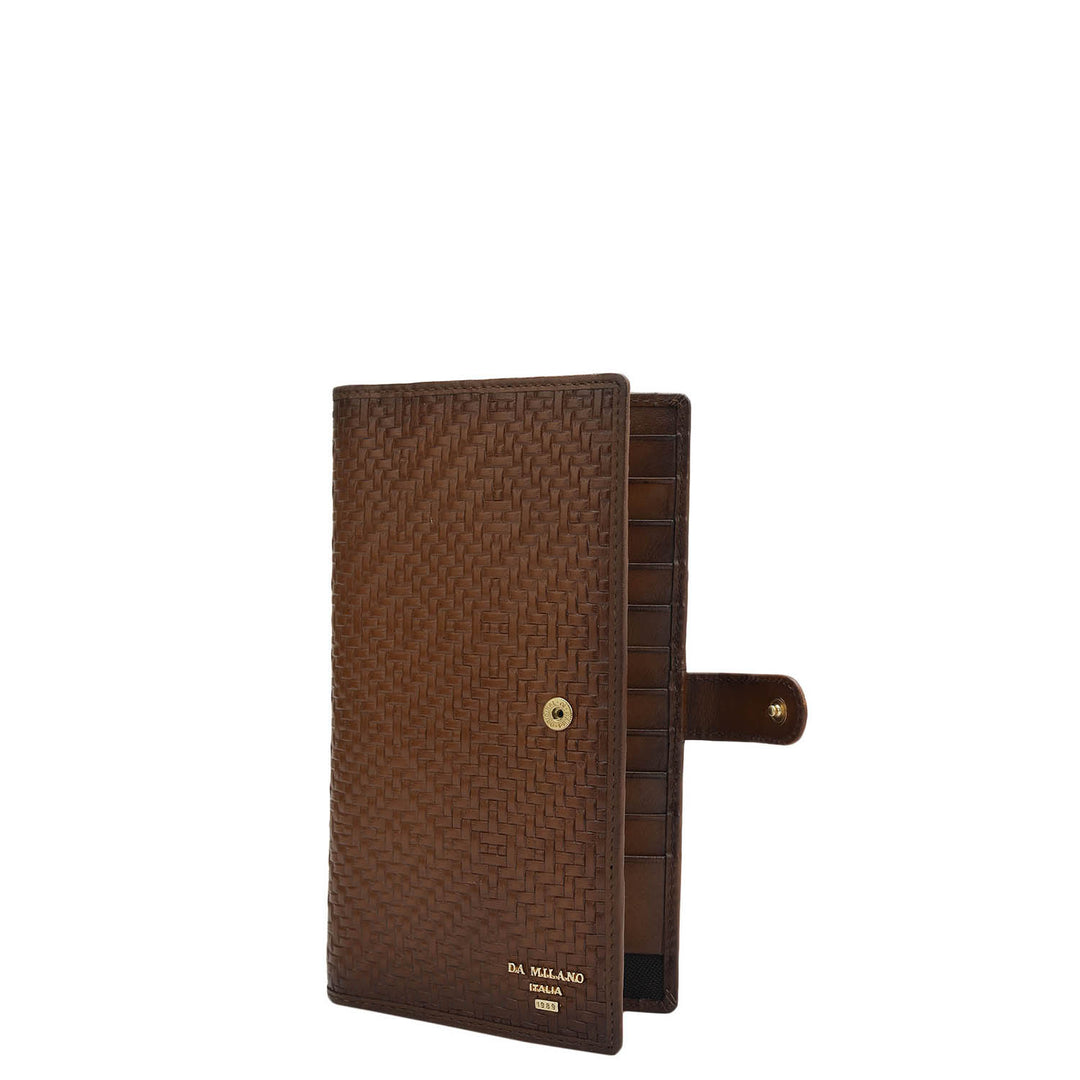 Multi Slot Leather Card Case - Cognac