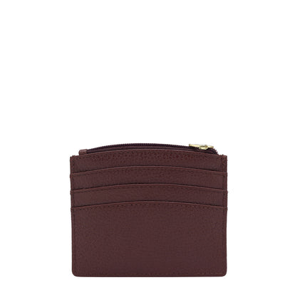 Wax Leather Card Case - Berry