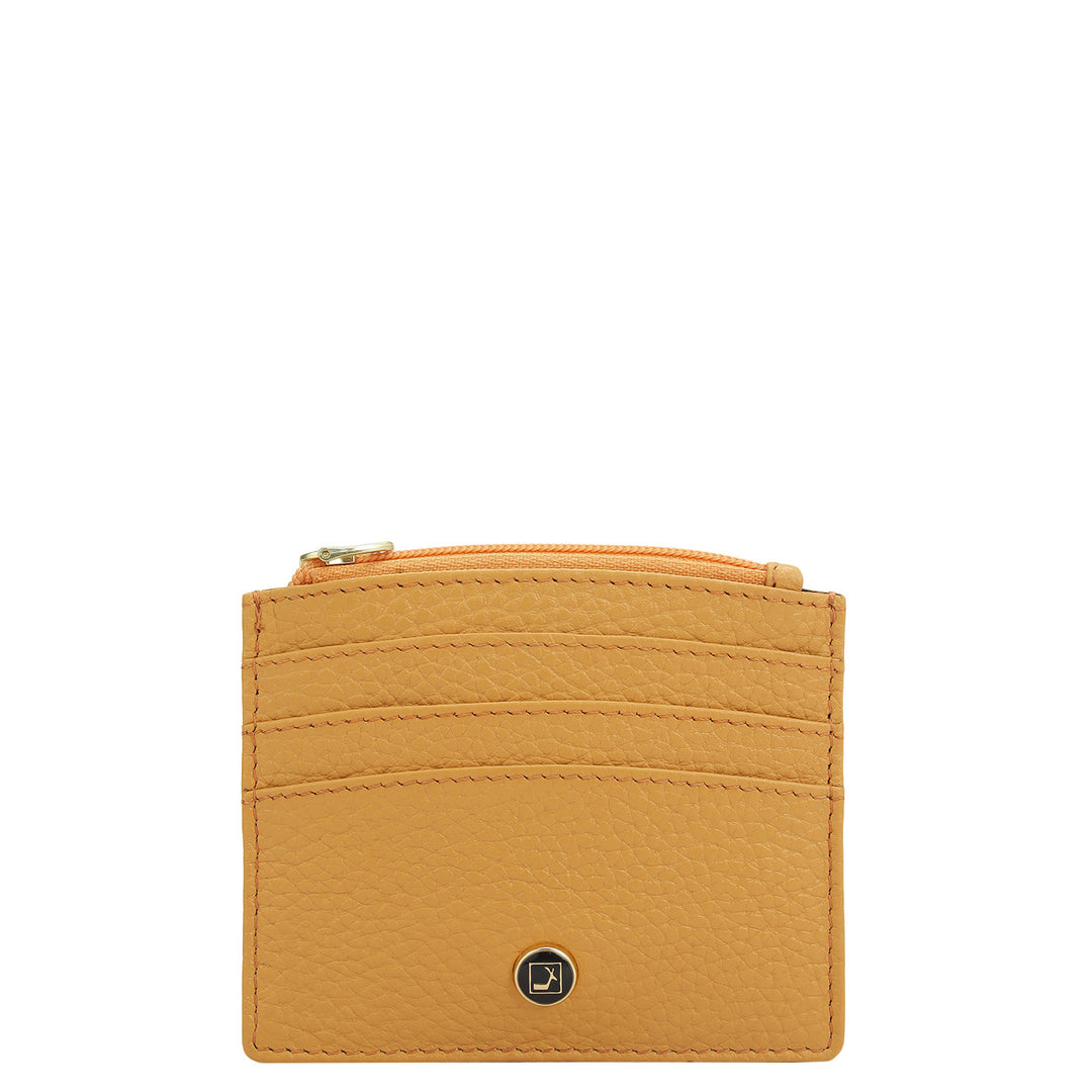 6 Slots Leather Card Case - Apricot Crush