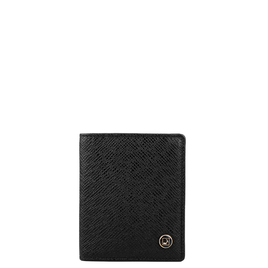 9 Slots Leather Card Case - Black
