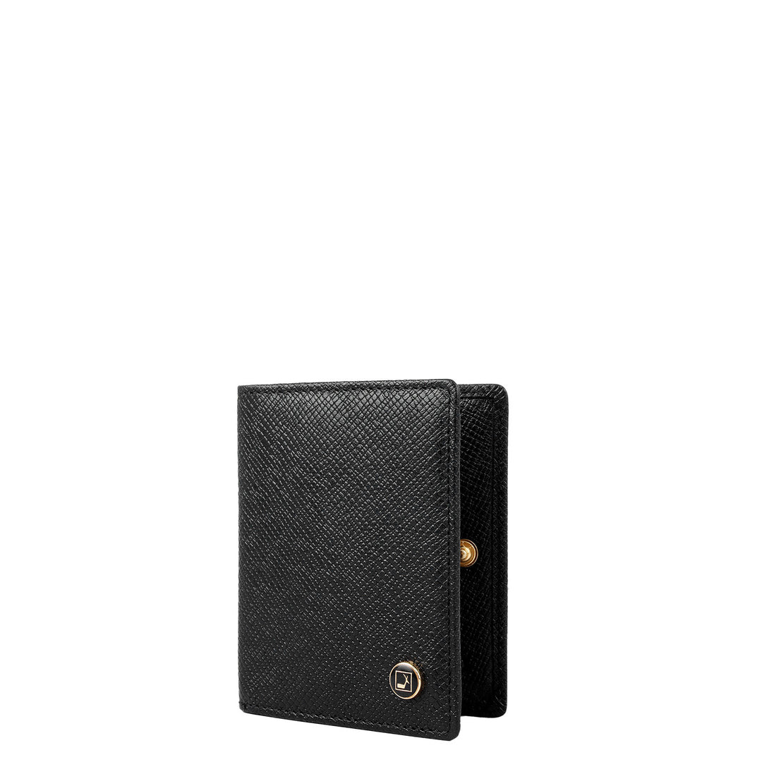 9 Slots Leather Card Case - Black