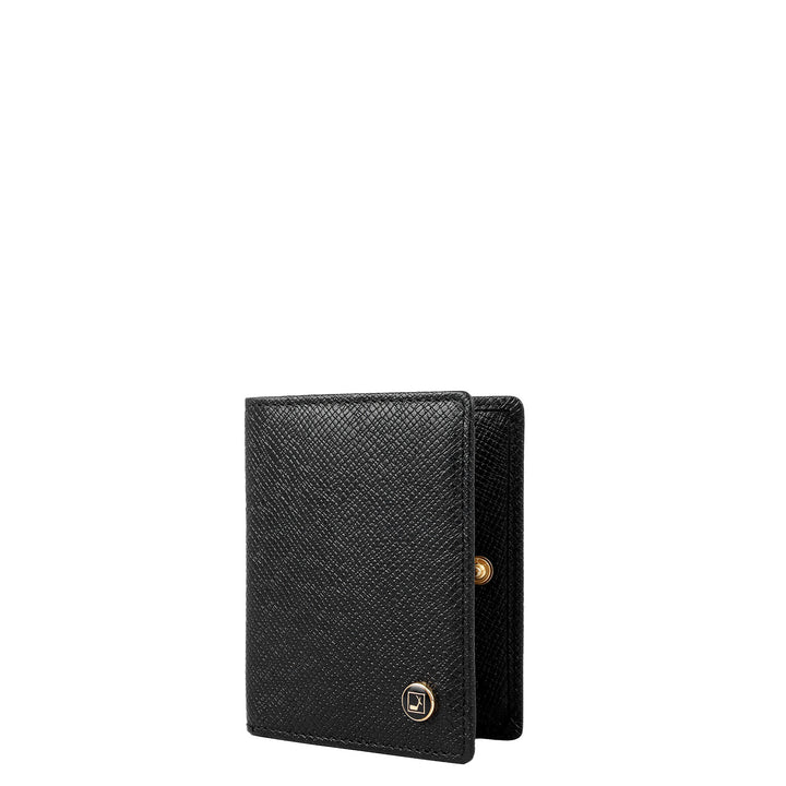 9 Slots Leather Card Case - Black
