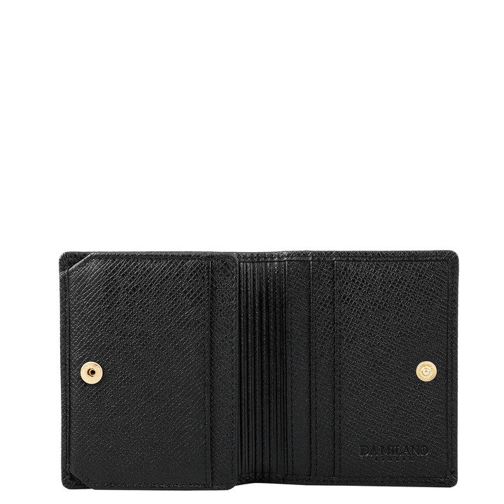 9 Slots Leather Card Case - Black