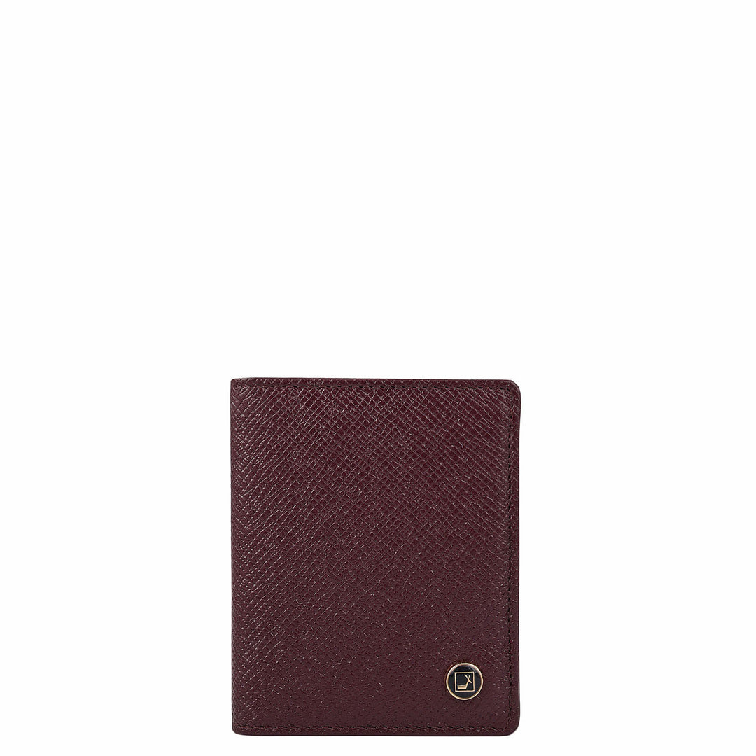 9 Slots Leather Card Case - Wine