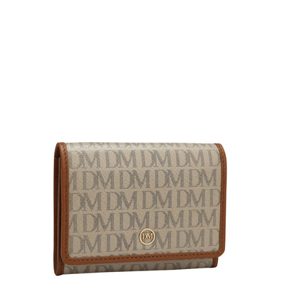 Monogram Leather Card Case - Chalk