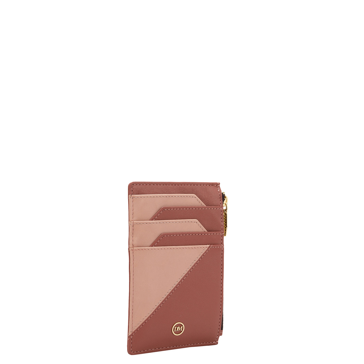 Plain Leather Card Case - Pink Salt & Pink