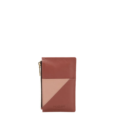 Plain Leather Card Case - Pink Salt & Pink