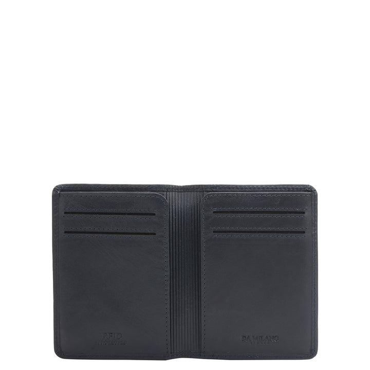 8 Slots Leather Card Case - Navy