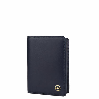 Calf Leather Card Case - Navy