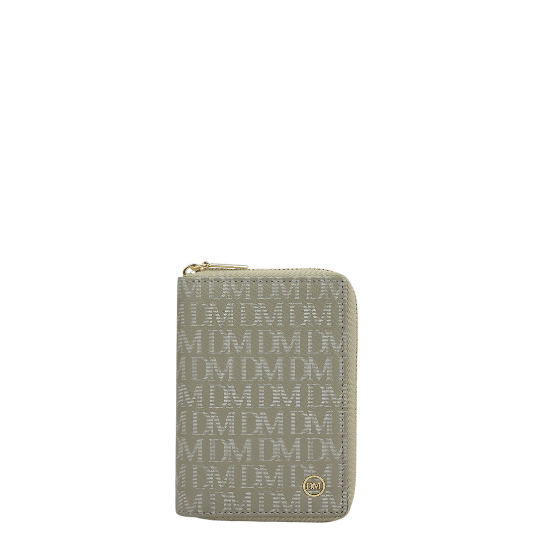 12 Slots Leather Card Case - Stone Grey
