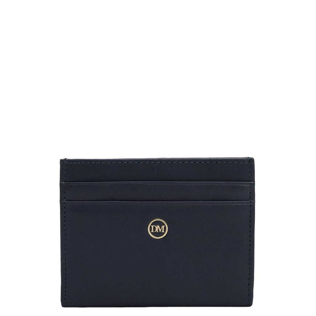 12 Slots Leather Card Case - Navy