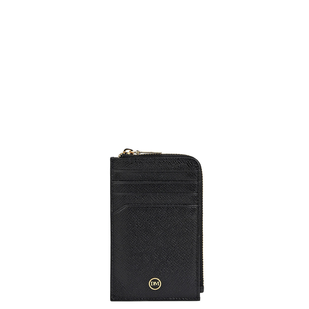 8 Slots Leather Card Case - Black