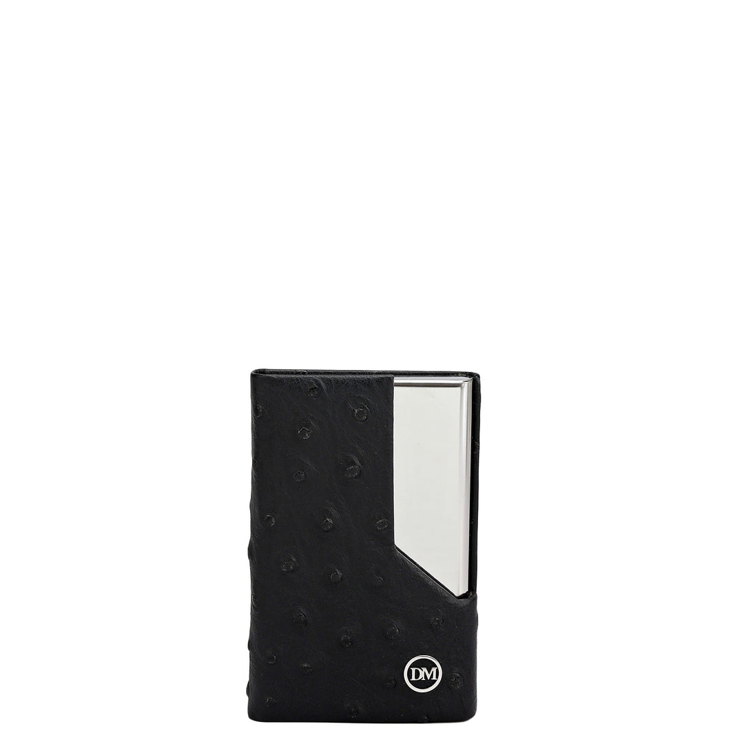 4 Slots Leather Card Case - Black