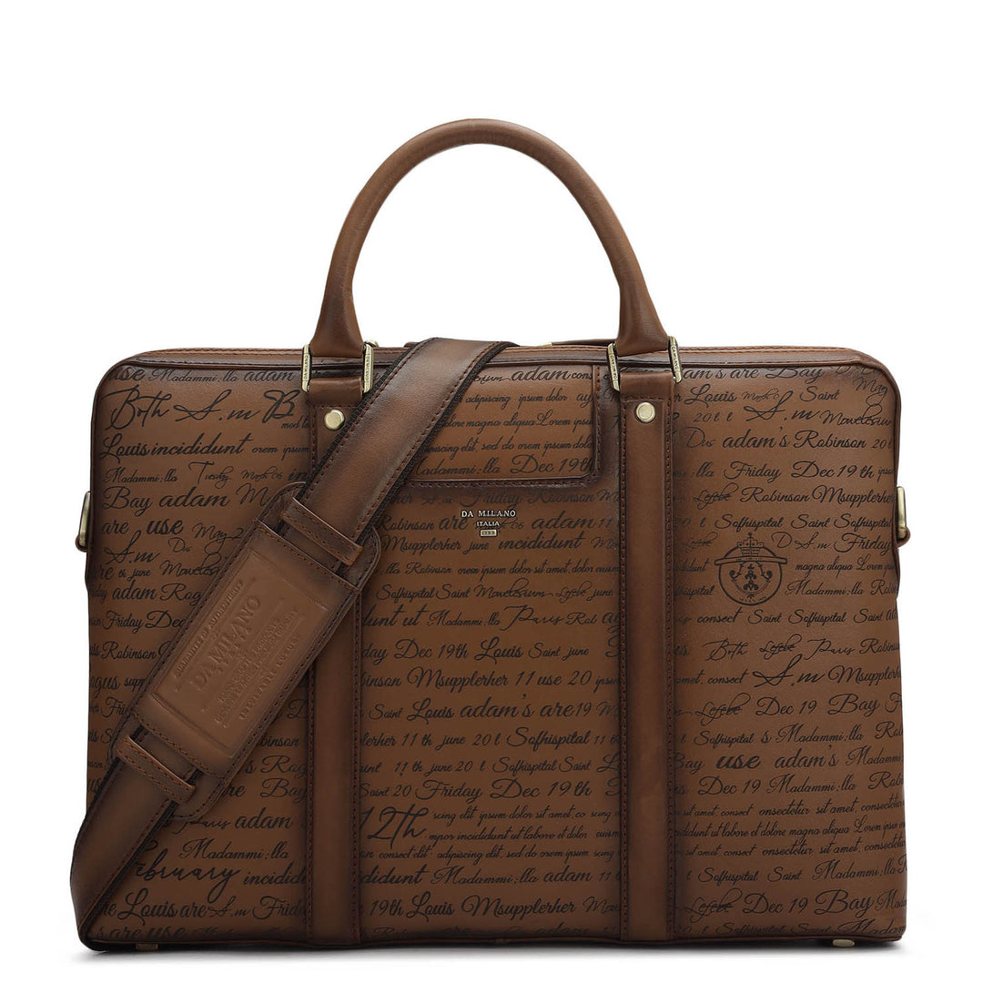 Signato Leather Laptop Bag - Cognac