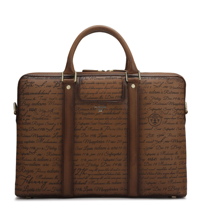 Signato Leather Laptop Bag - Cognac
