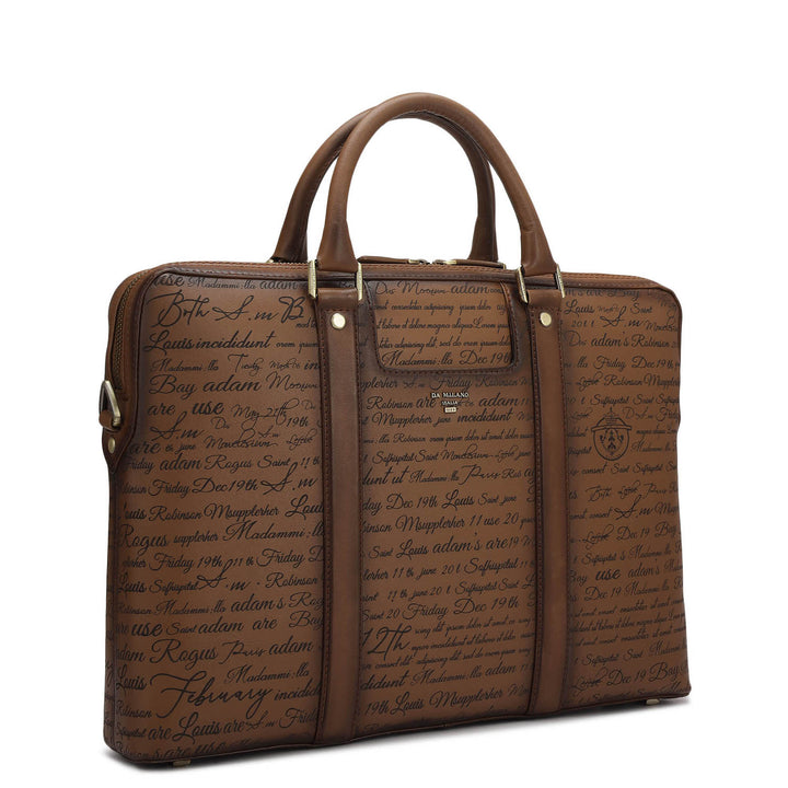 Signato Leather Laptop Bag - Cognac