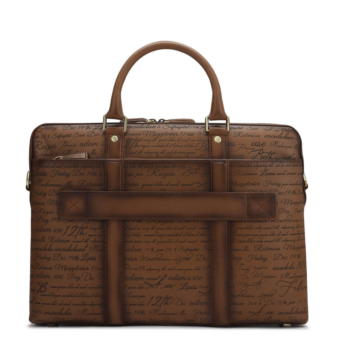 Signato Leather Laptop Bag - Cognac