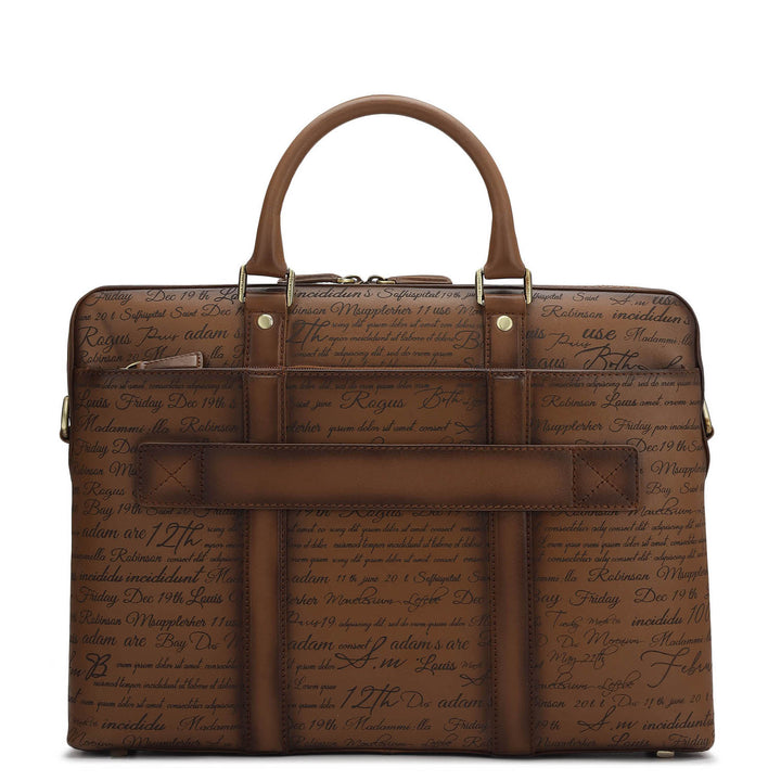 Signato Leather Laptop Bag - Cognac