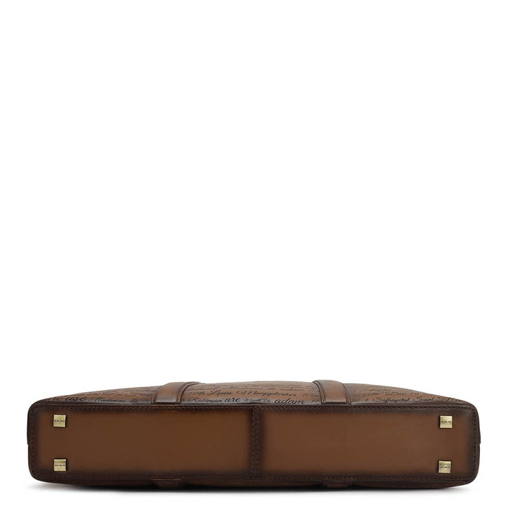 Signato Leather Laptop Bag - Cognac