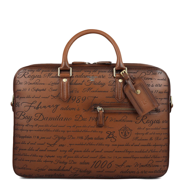 Signato Leather Laptop Bag - Cognac