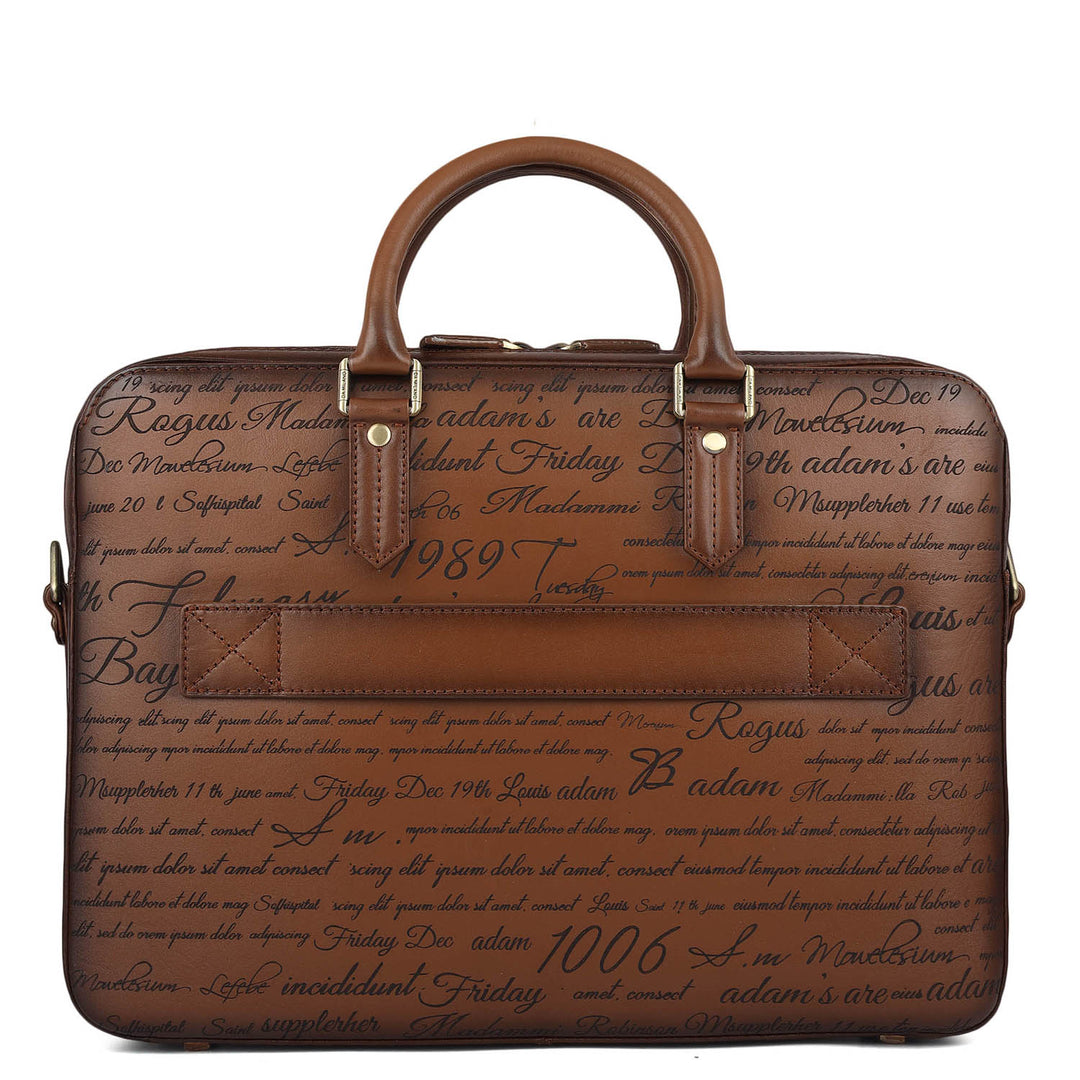 Signato Leather Laptop Bag - Cognac