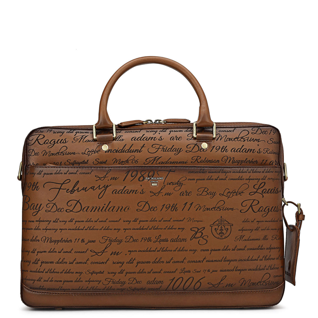 Signato Leather Laptop Bag - Cognac