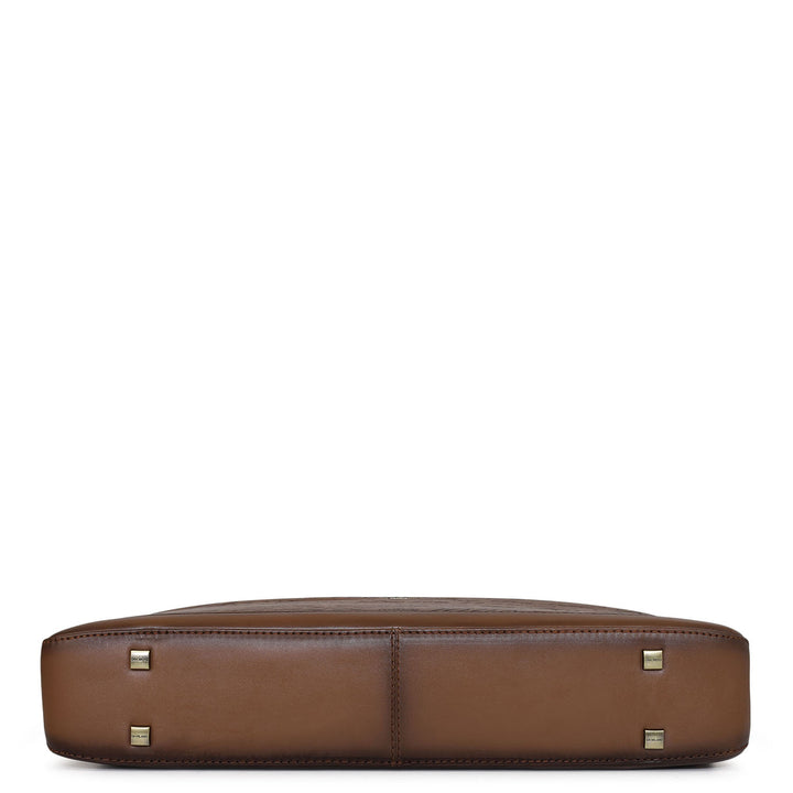 Signato Leather Laptop Bag - Cognac