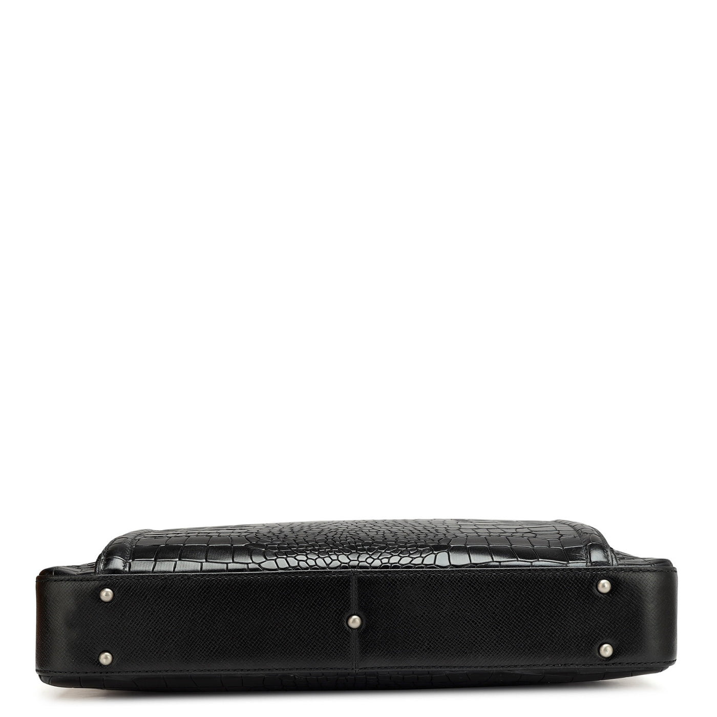 Black Croco Leather Laptop Bag - Upto 14"