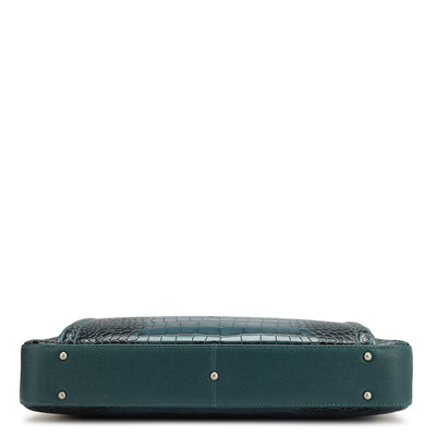 Ocean Croco Leather Laptop Bag - Upto 14"