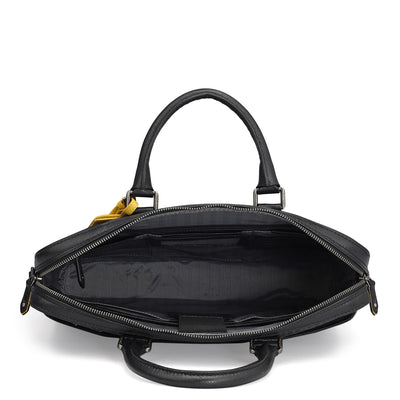 Black Monogram Franzy Leather Laptop Bag - Upto 15"