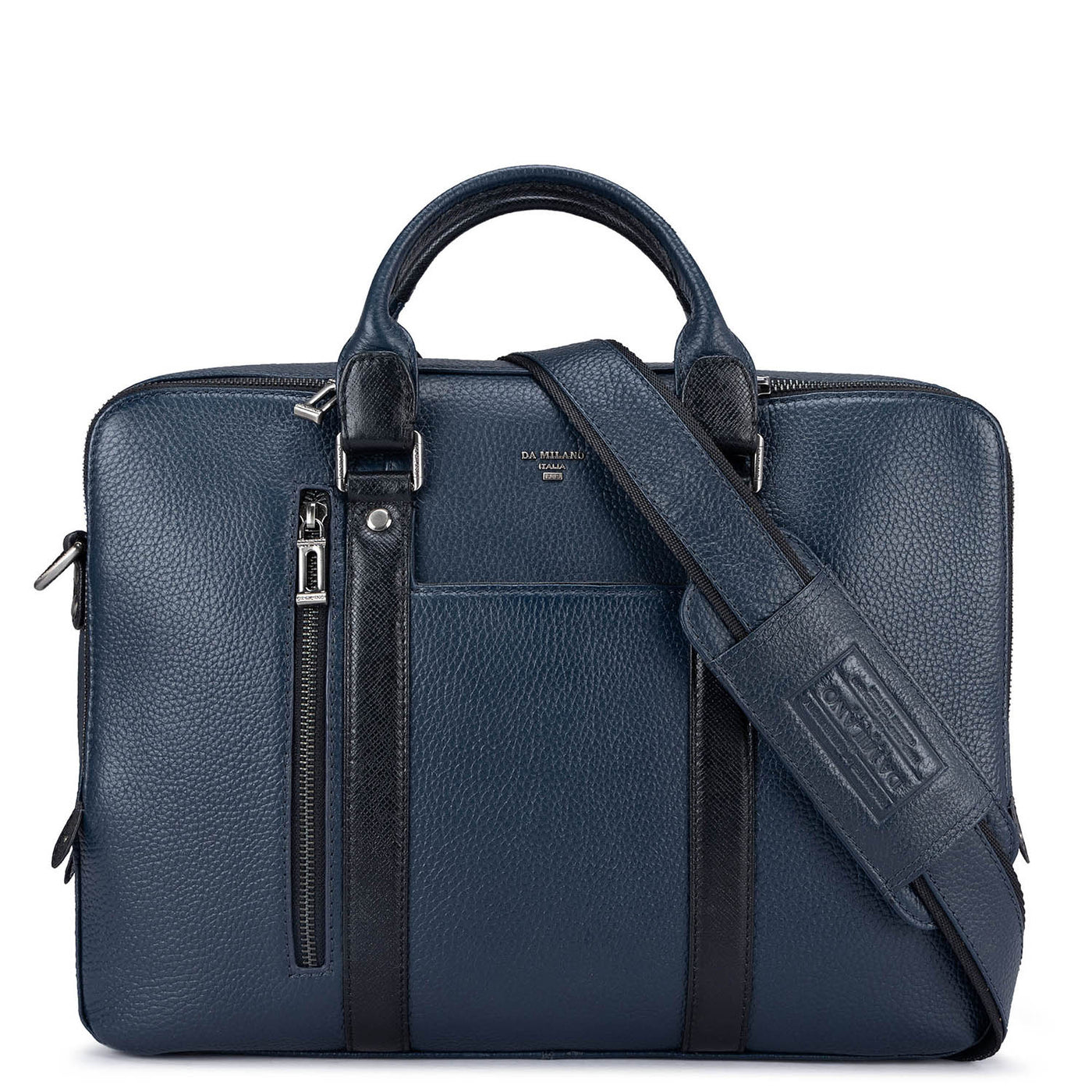 Navy Wax Leather Laptop Bag - Upto 14"