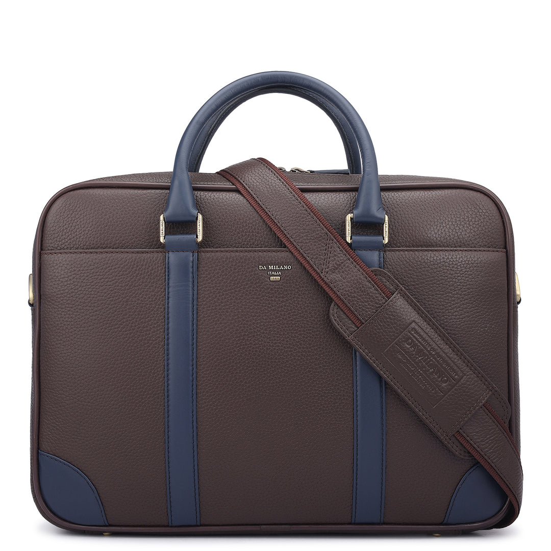 Wax Leather Laptop Bag - Chocolate