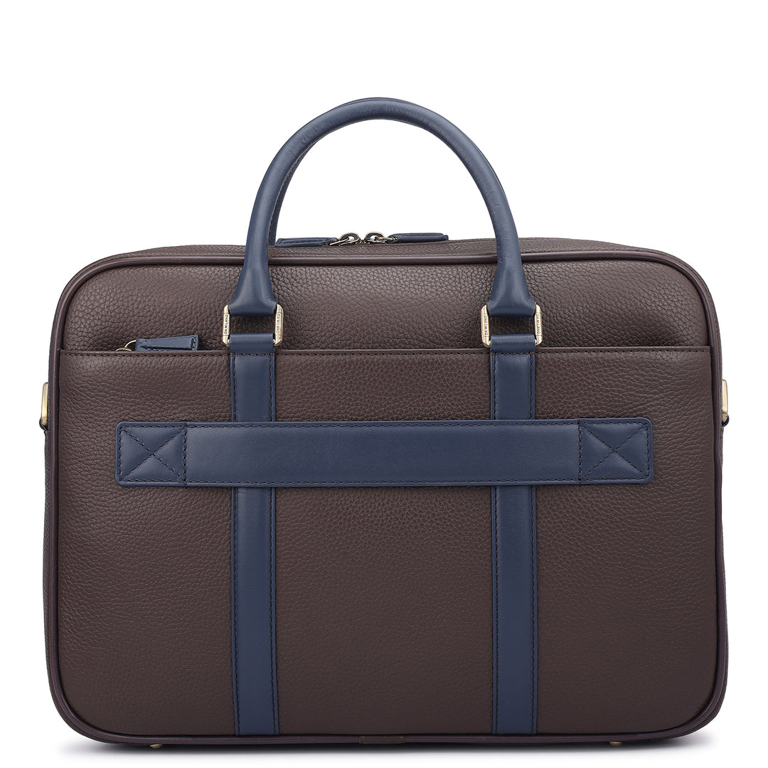 Wax Leather Laptop Bag - Chocolate