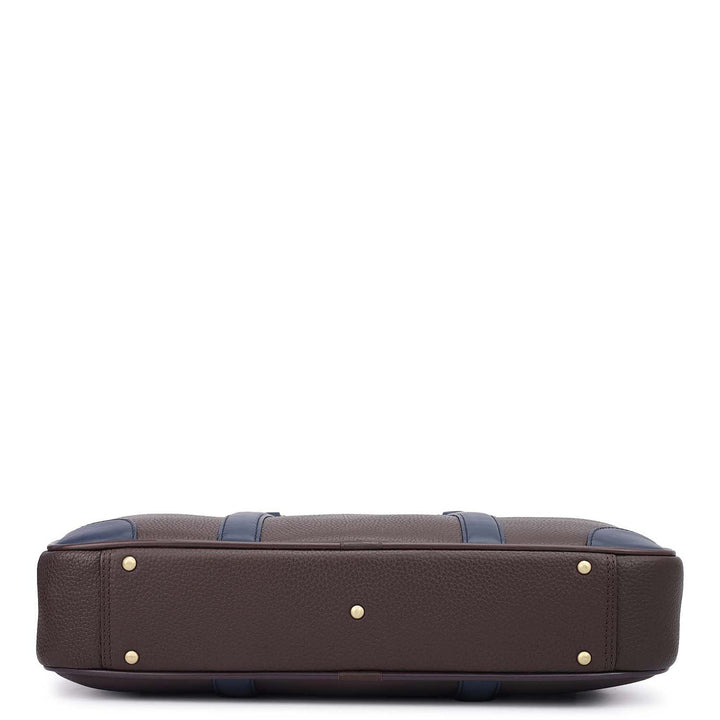 Wax Leather Laptop Bag - Chocolate