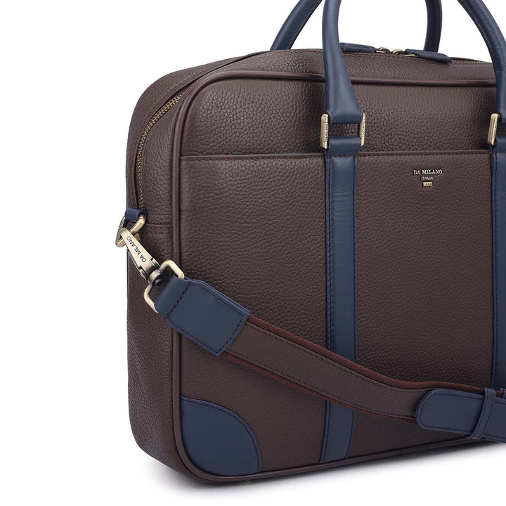 Wax Leather Laptop Bag - Chocolate