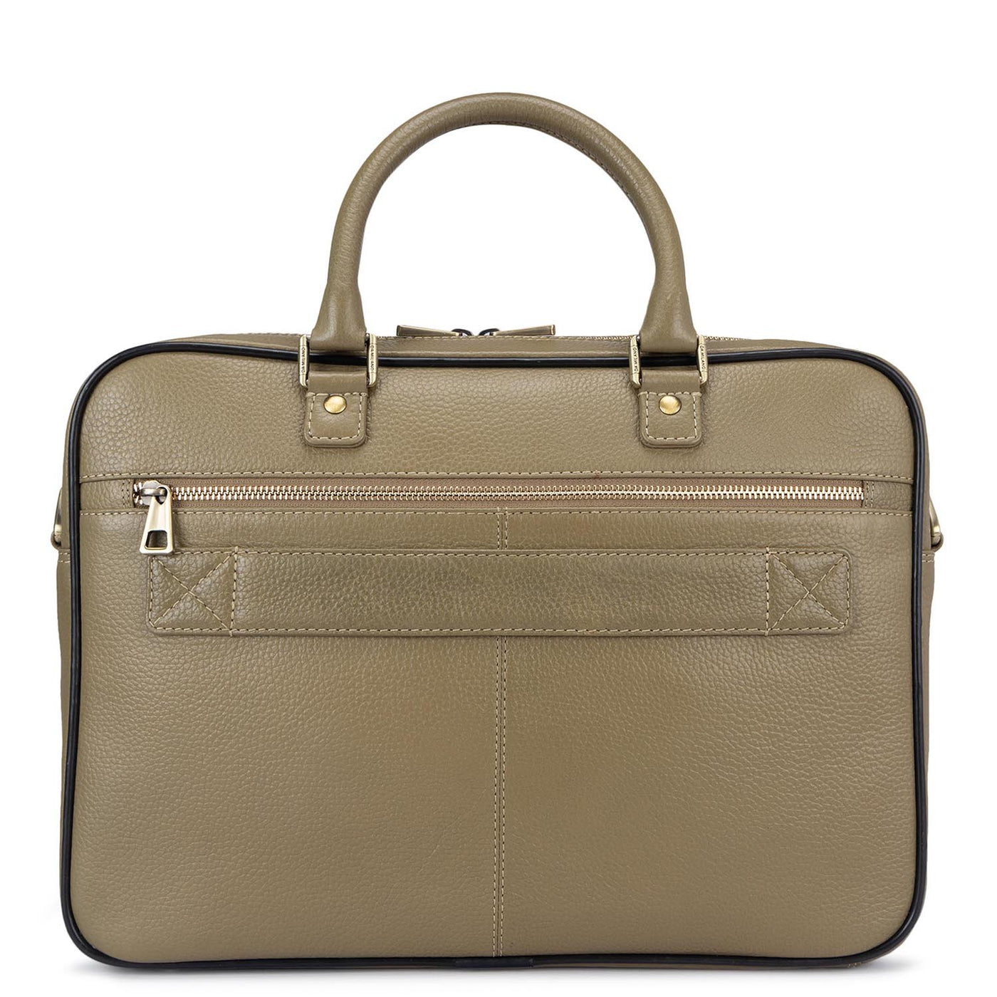 Olive Mat Wax Leather Laptop Bag - Upto 15"