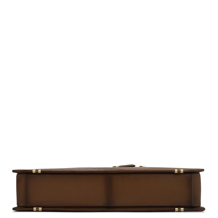 Signato Leather Laptop Bag - Cognac