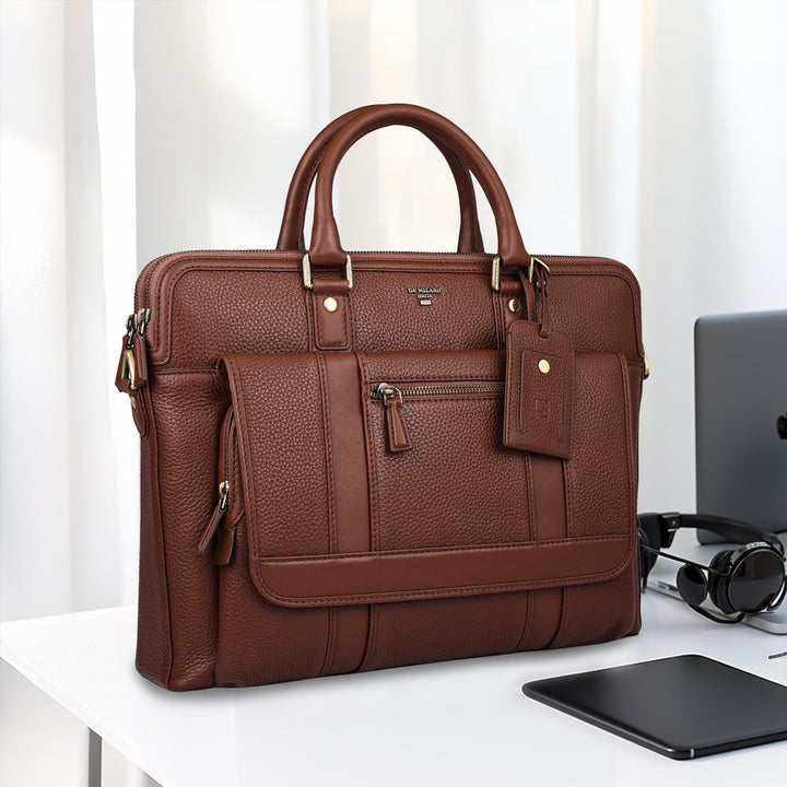 Wax Leather Laptop Bag - Espresso
