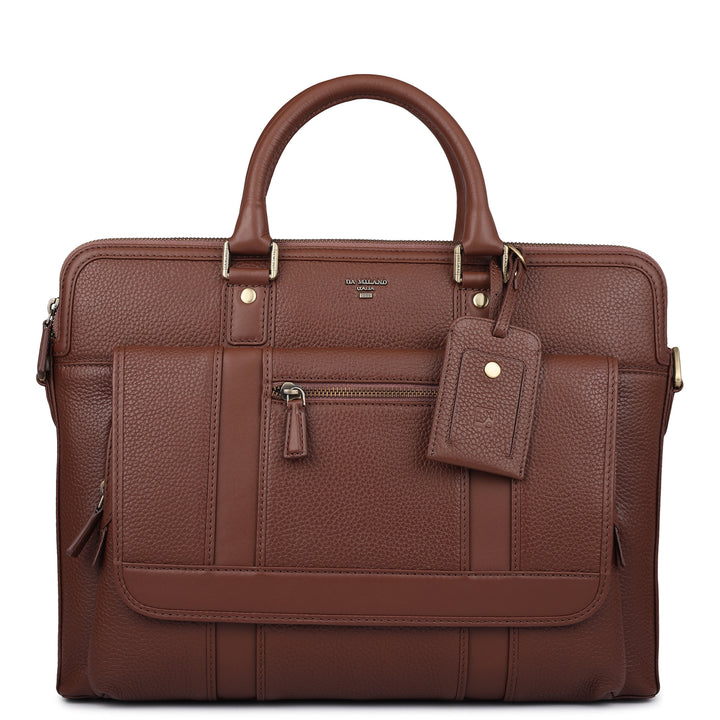 Wax Leather Laptop Bag - Espresso