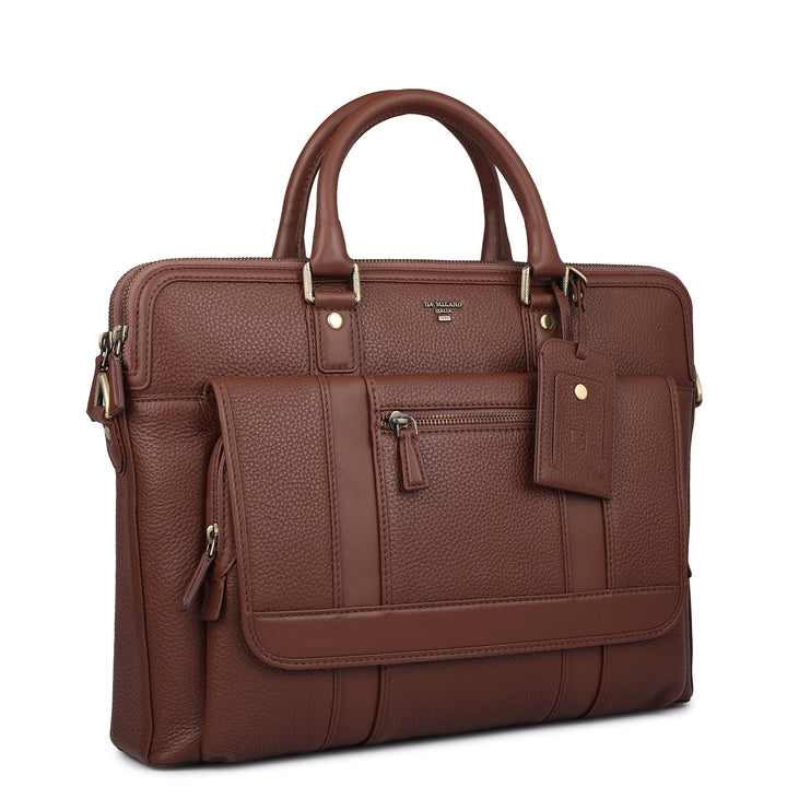 Wax Leather Laptop Bag - Espresso